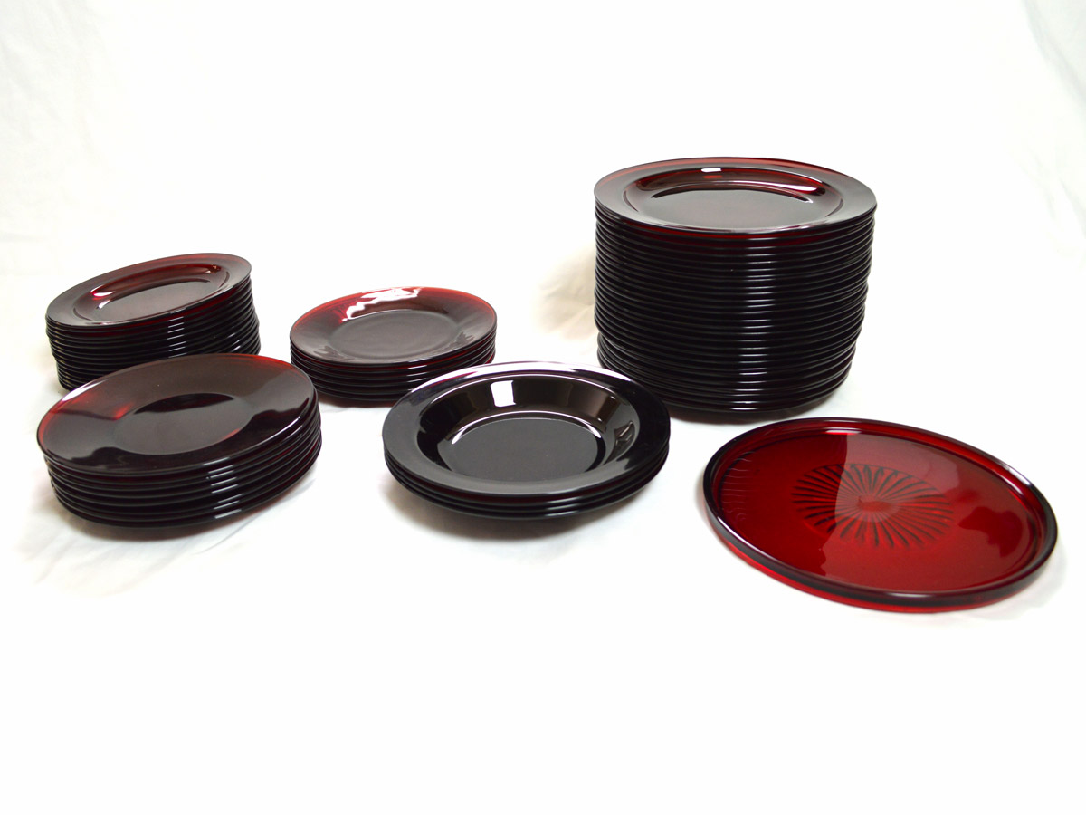 Ruby Red Arcoroc Dinnerware