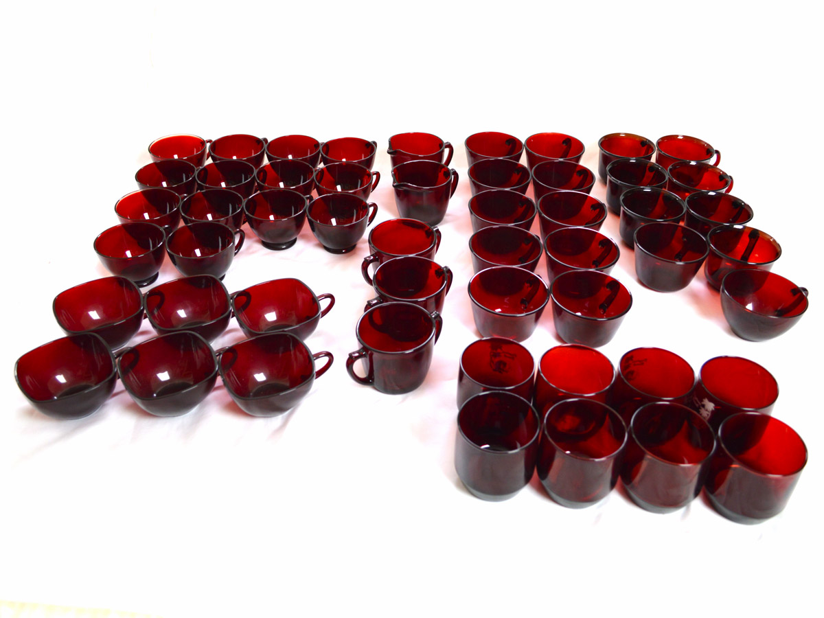 Ruby Red Arcoroc Dinnerware