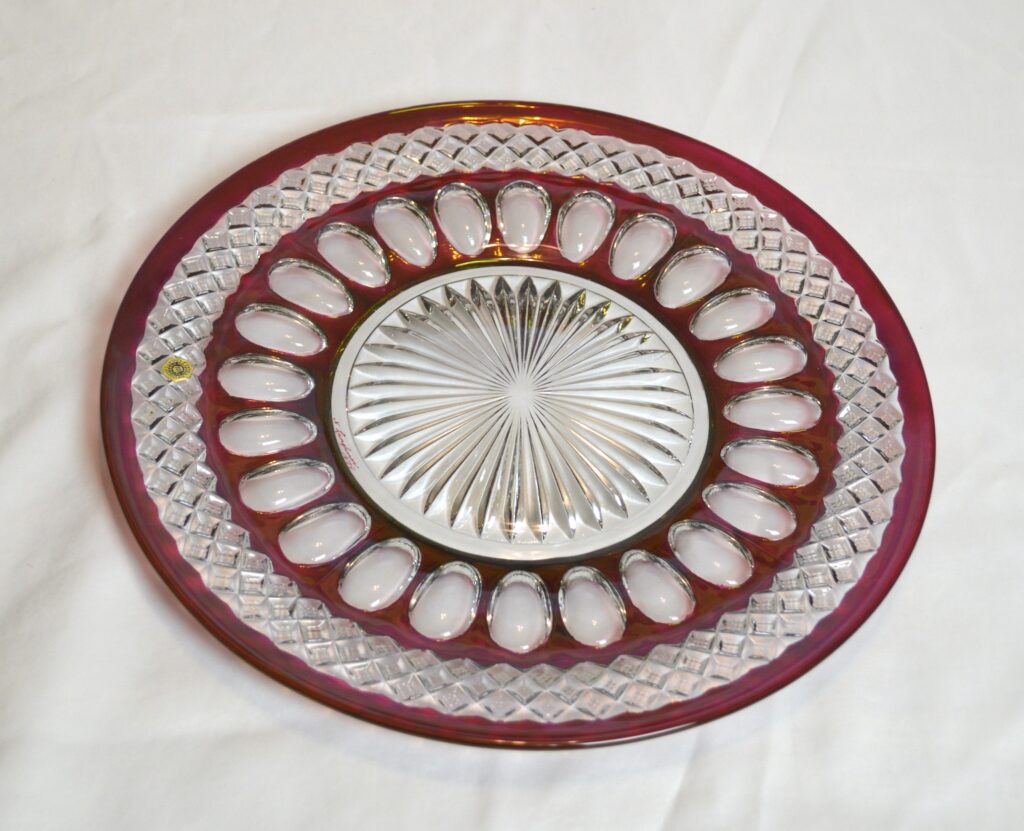 Westmoreland Waterford Red Clear Thumbprint Luncheon Plate